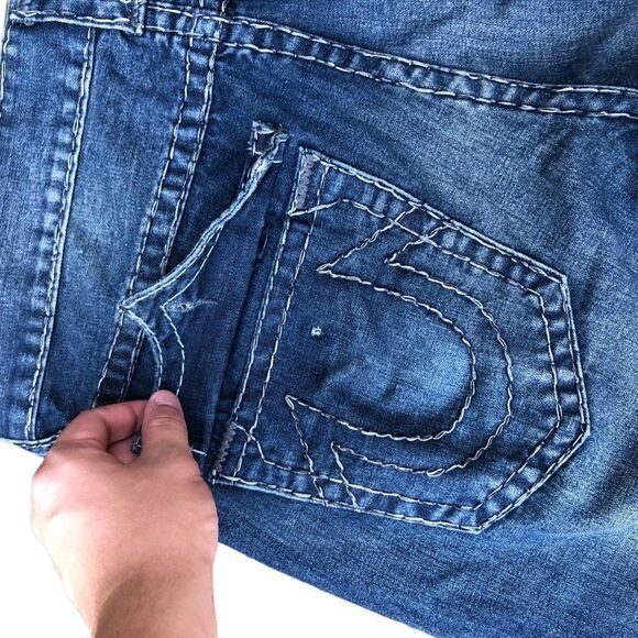 Vintage True Religion Jeans Size 36 RICKY BIG T Blue - Picture 11 of 12